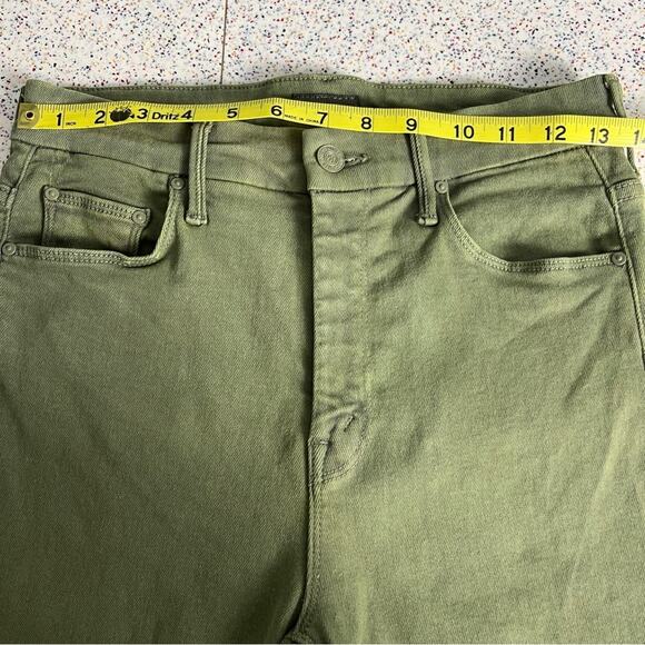 MOTHER The Looker High Waisted Ankle Skinny Jeans Olive Green Women's Size 27 - Picture 12 of 14